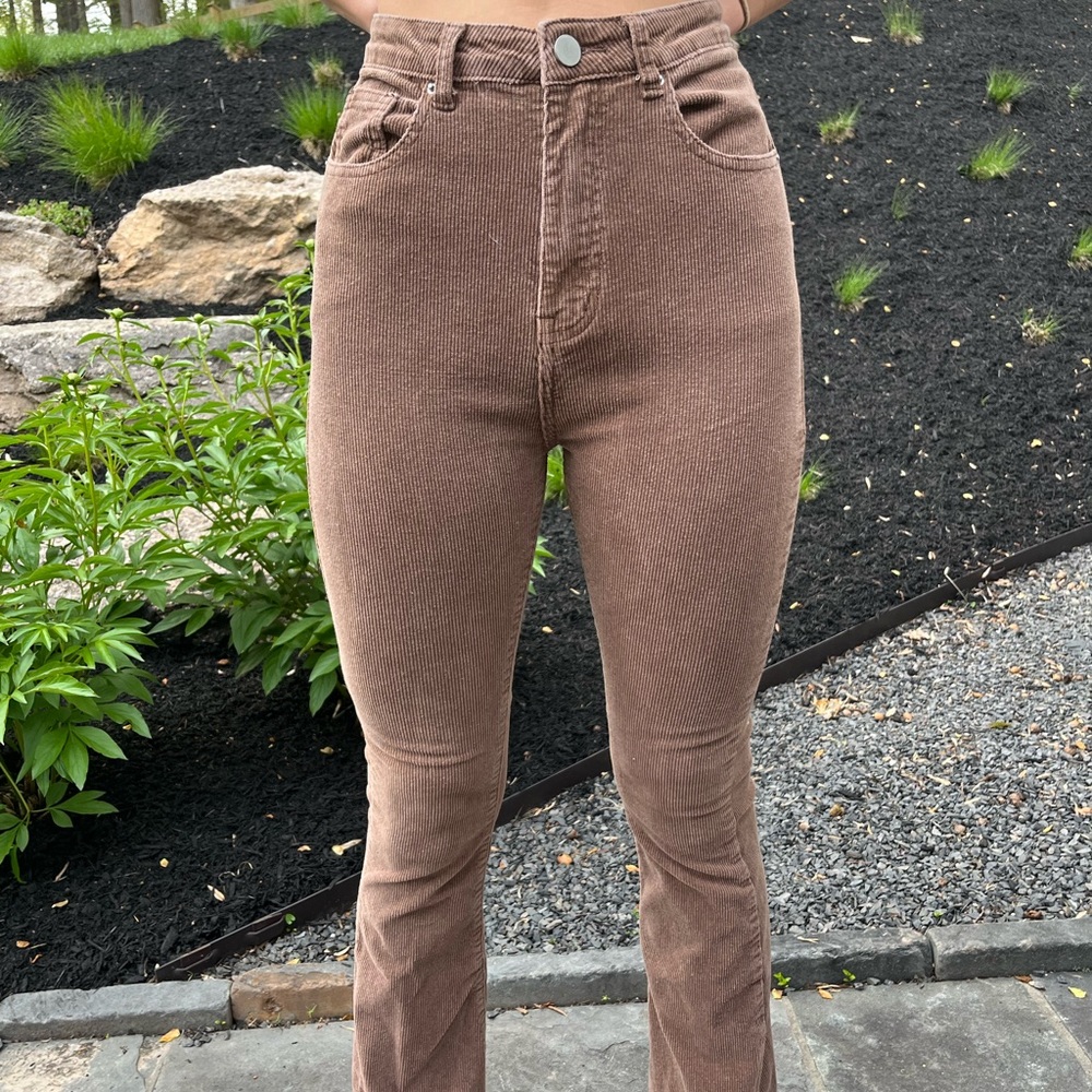 Brown corduroy flare pants